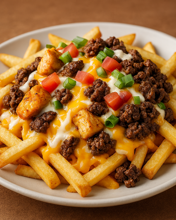 Chicken or Beef Loaded Fries Bowl